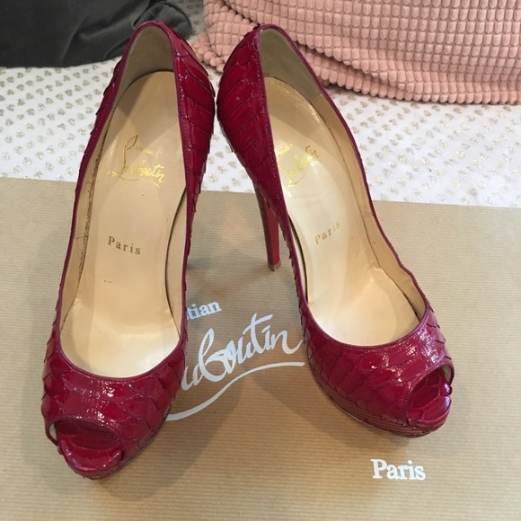 Christian Louboutin ♥️6.5 Red Python ♥️ - Picture 6 of 8